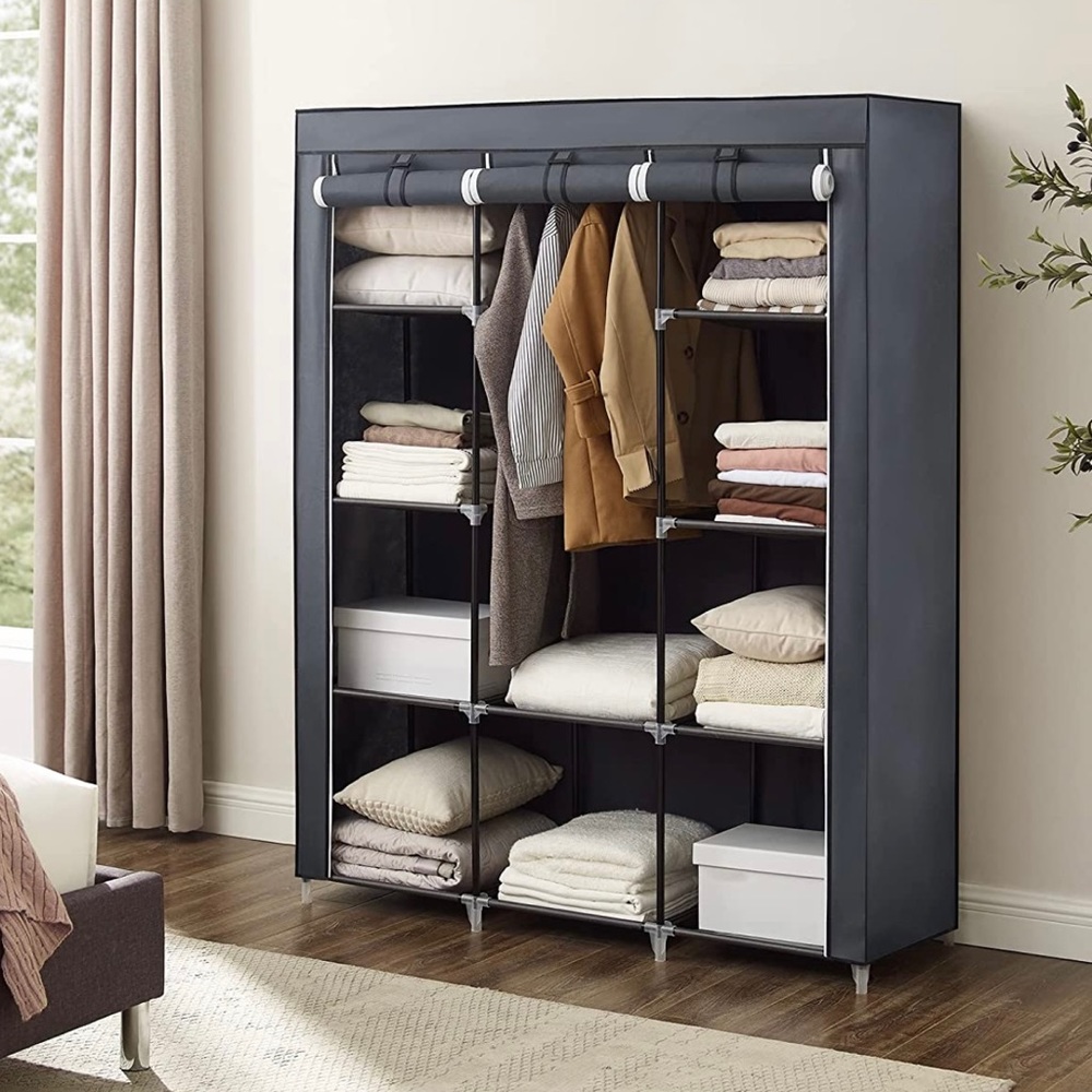 SONGMICS 51-Inch Portable Closet, Wardrobe Storage Organizer with 10 Shelves